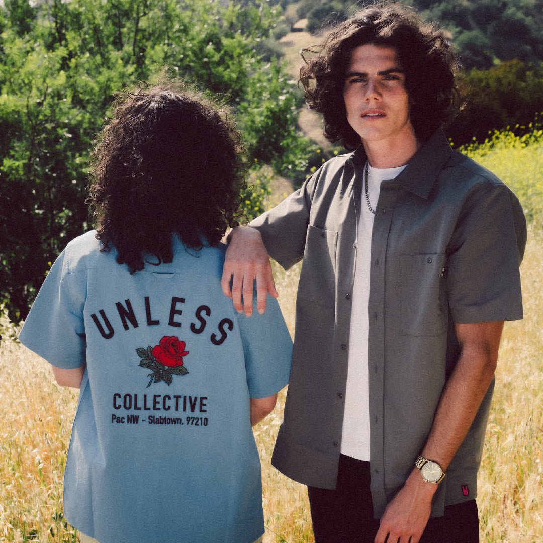 "UNLESS" Embroidered Work Shirt - Paranoid Ranch