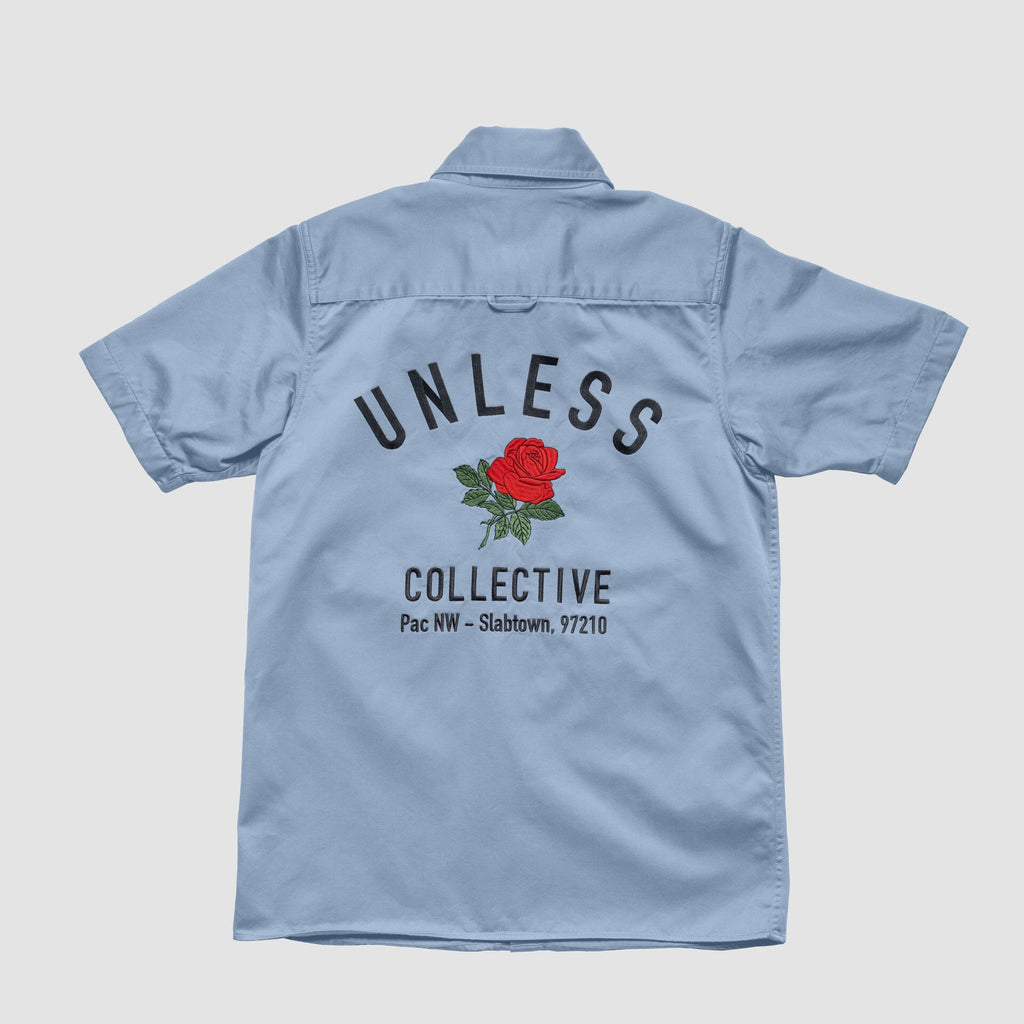 "UNLESS" Embroidered Work Shirt - Paranoid Ranch