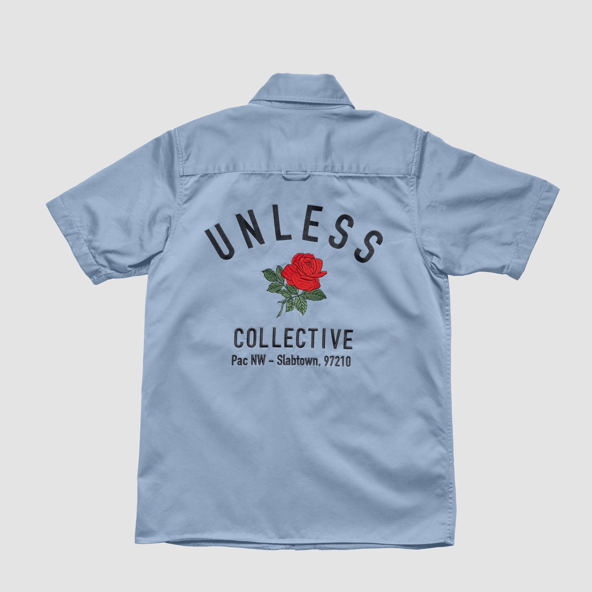 "UNLESS" Embroidered Work Shirt - Paranoid Ranch
