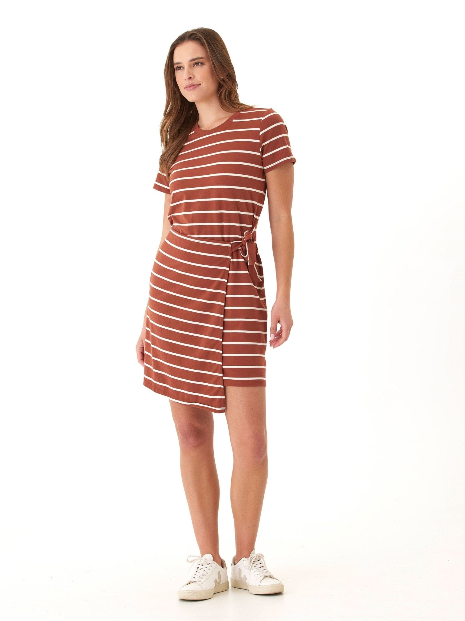Valerie Caribbean Stripe Eco Jersey Knotted Dress - Paranoid Ranch