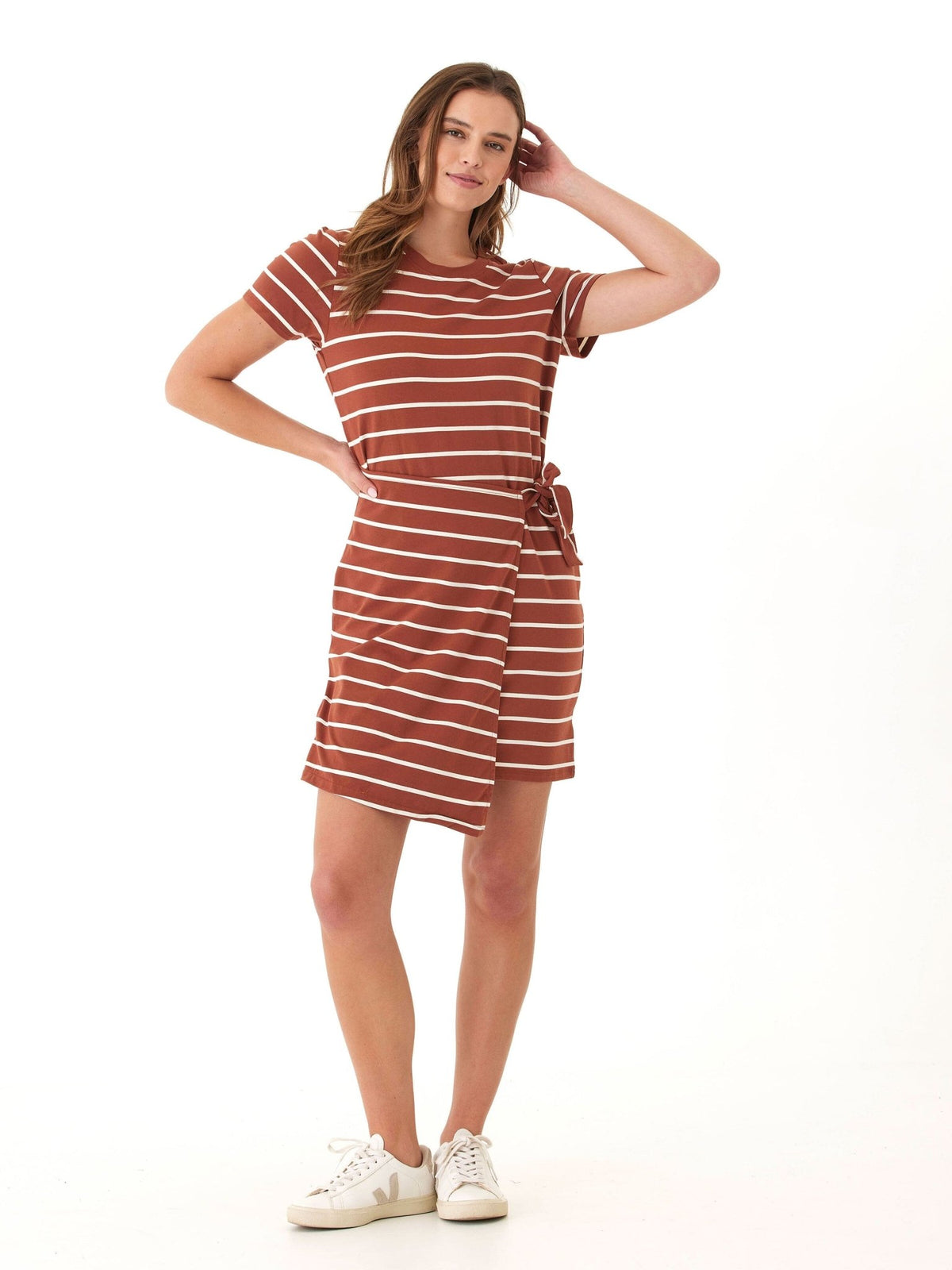 Valerie Caribbean Stripe Eco Jersey Knotted Dress - Paranoid Ranch