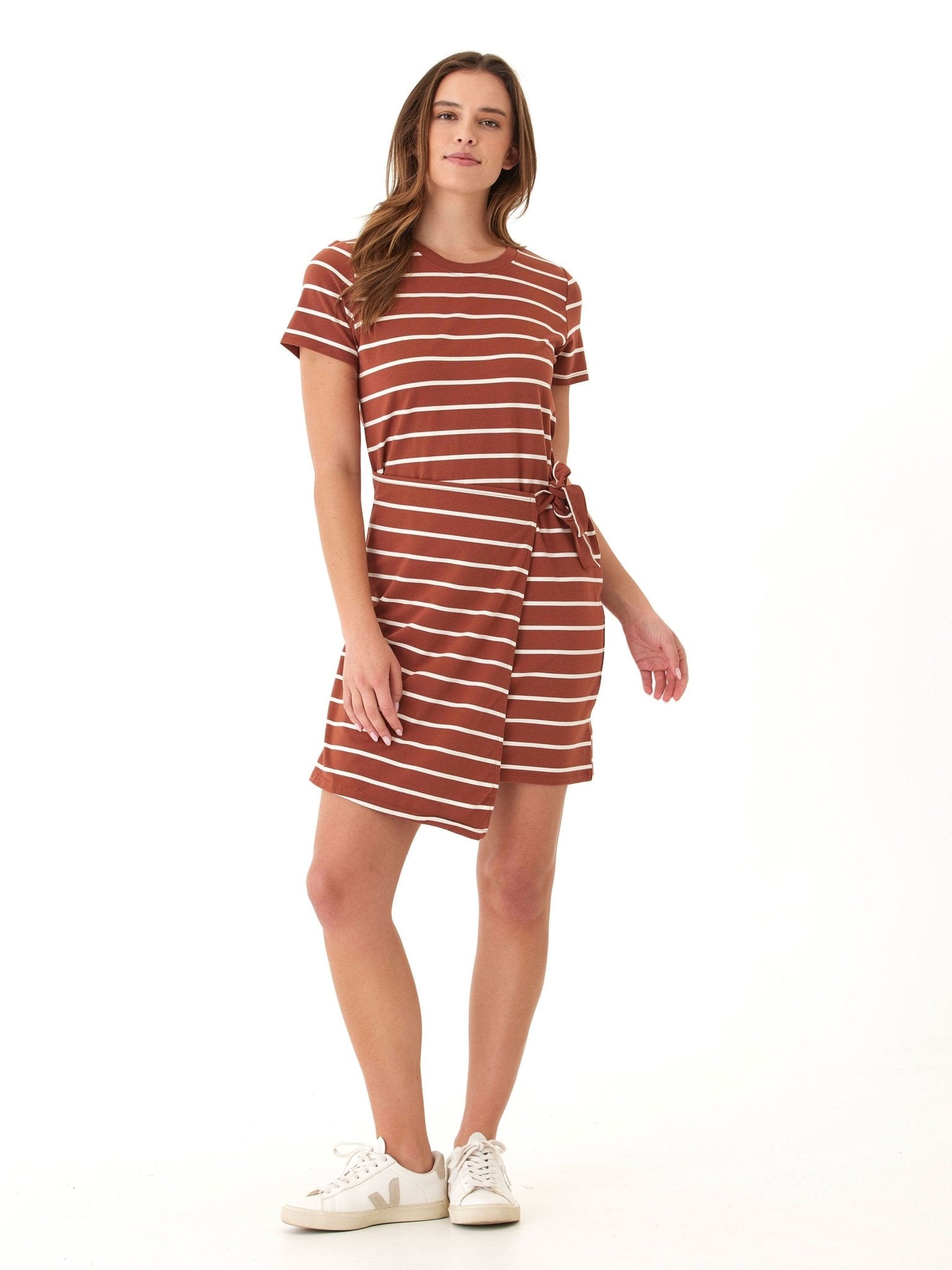 Valerie Caribbean Stripe Eco Jersey Knotted Dress - Paranoid Ranch