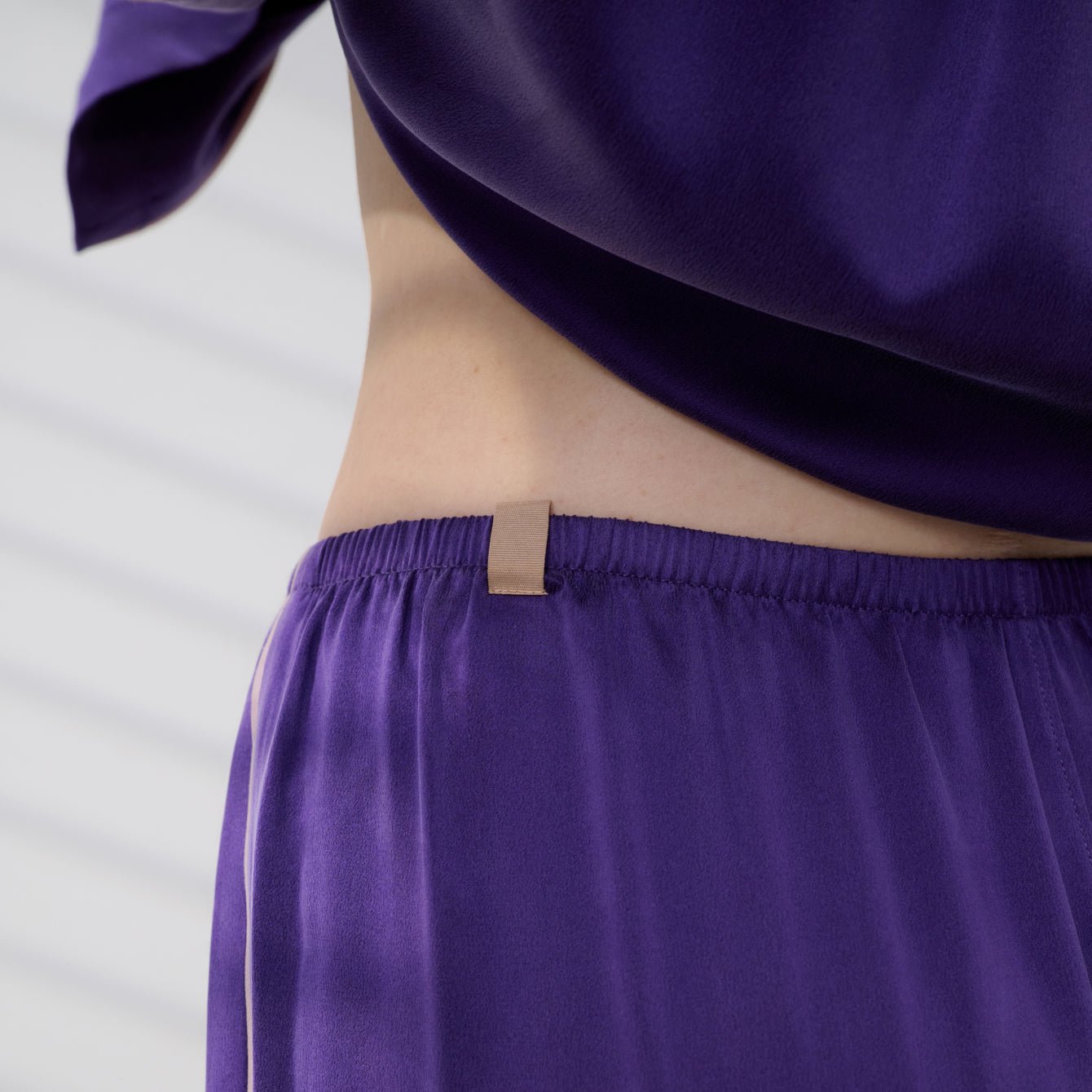 Washable Silk Piped Long Sleeve Pant Set - Paranoid Ranch