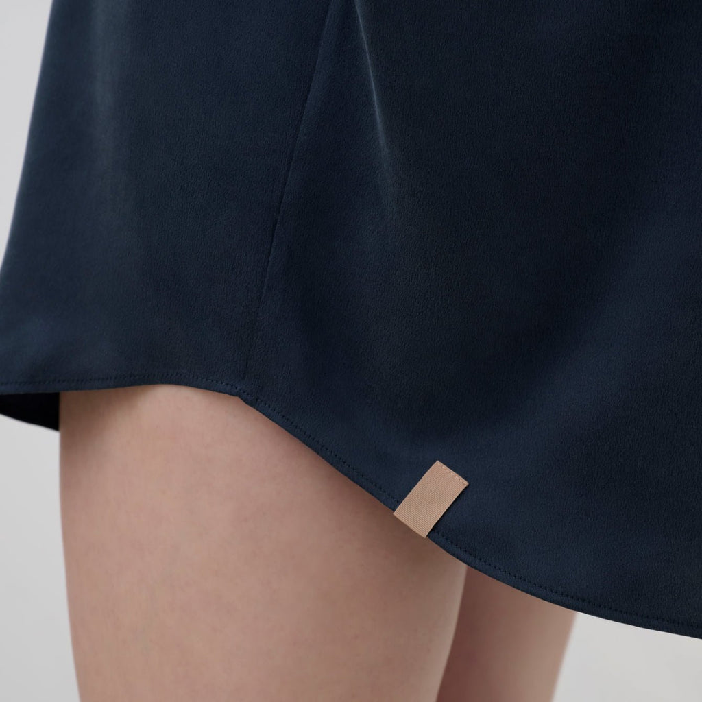 Washable Silk Piped Sleep Shirt Dress - Paranoid Ranch