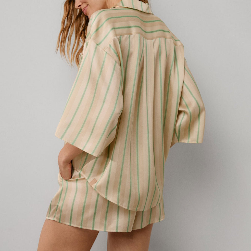 Washable Silk Relaxed Button Up Short Set - Paranoid Ranch