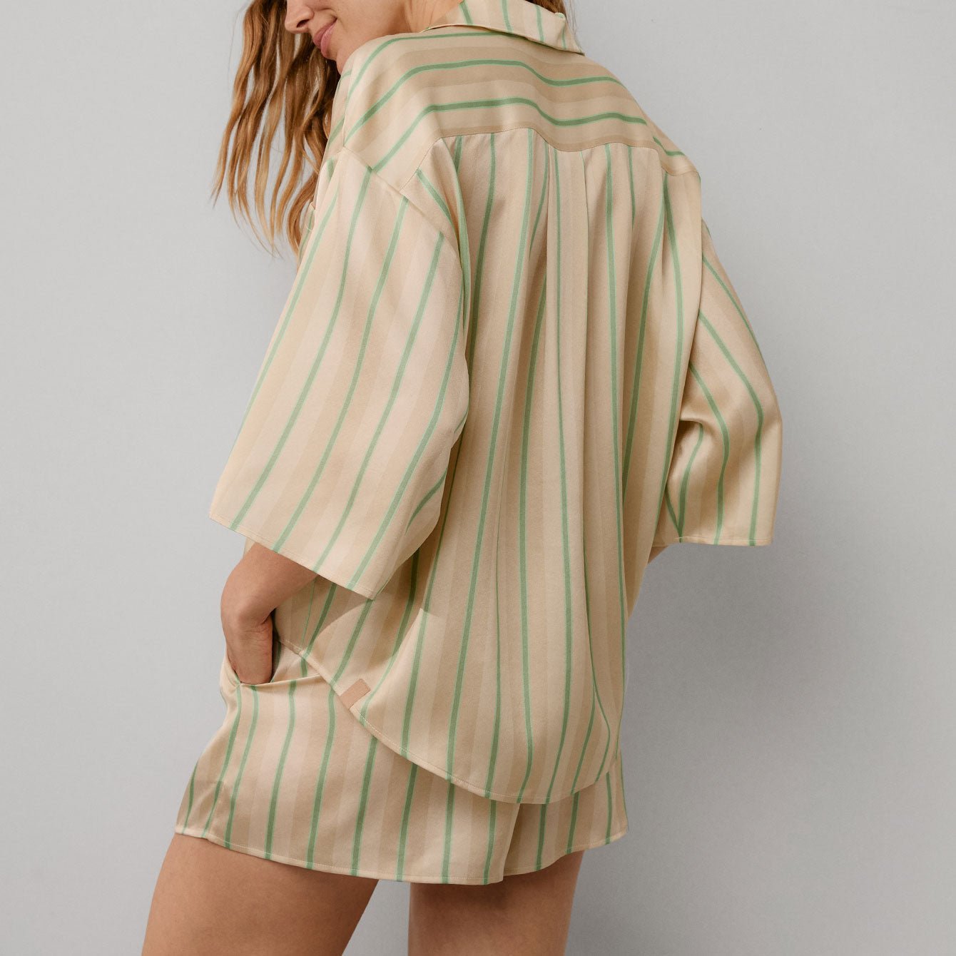 Washable Silk Relaxed Button Up Short Set - Paranoid Ranch