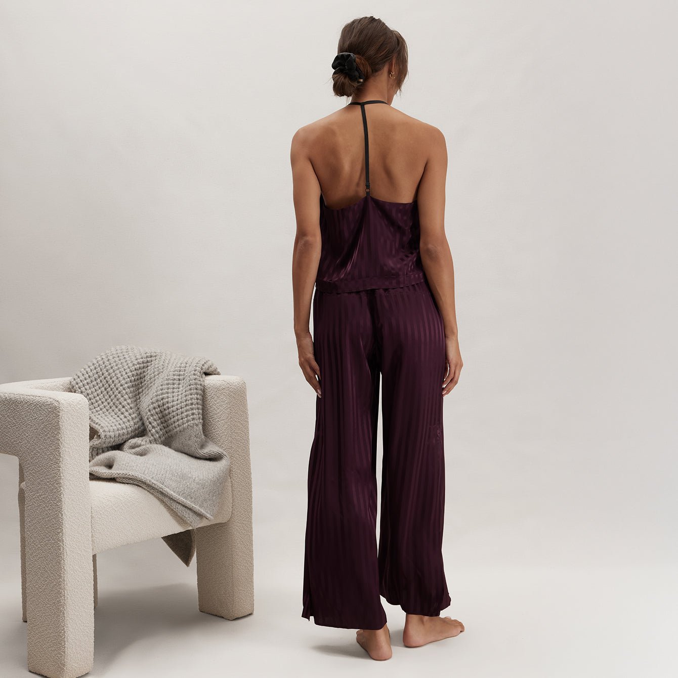 Washable Silk Striped Jacquard Cami Pant Set - Paranoid Ranch