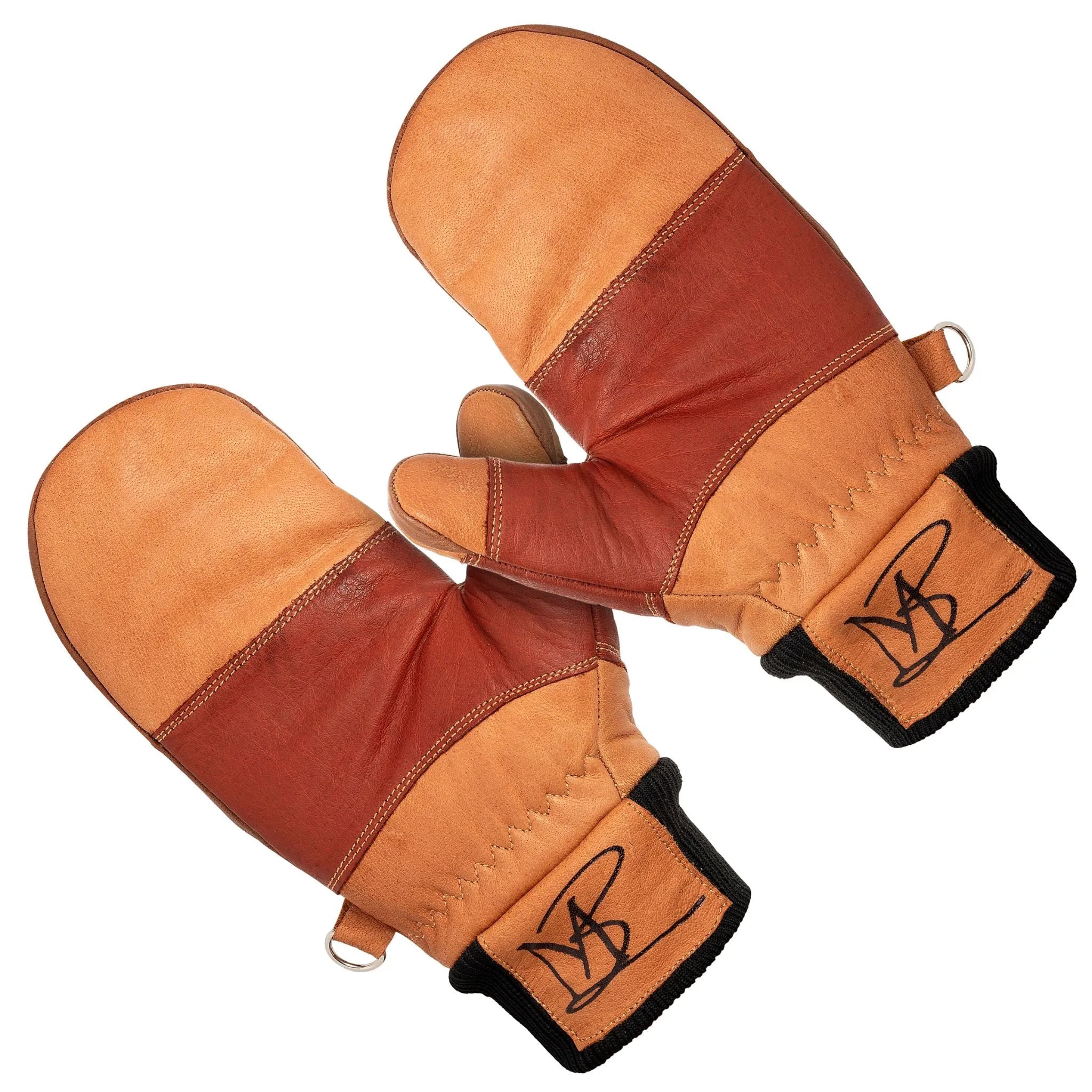 Water Buffalo Leather Mitten - Zipper Vent Top - Paranoid Ranch