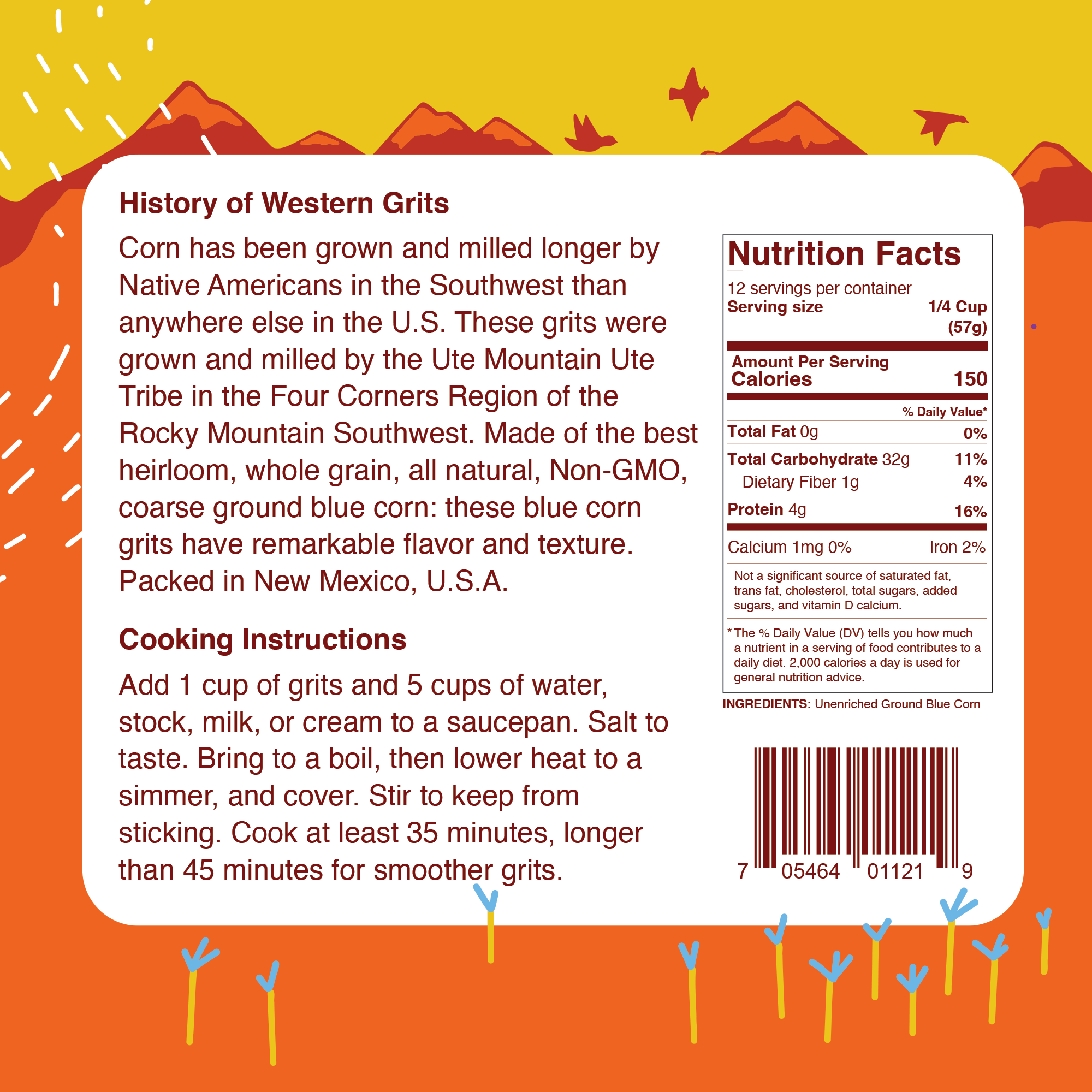 Western Heirloom Blue Corn Grits - Paranoid Ranch