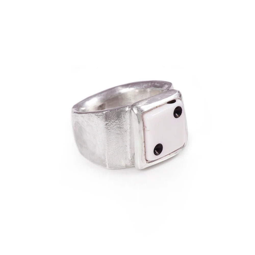 White Lucky Dice Ring - Paranoid Ranch