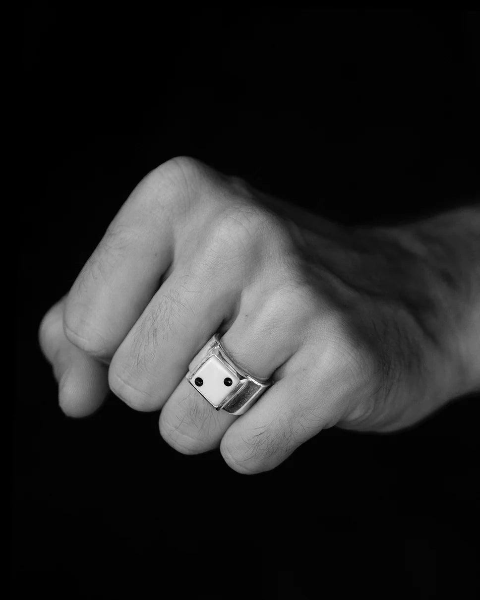 White Lucky Dice Ring - Paranoid Ranch