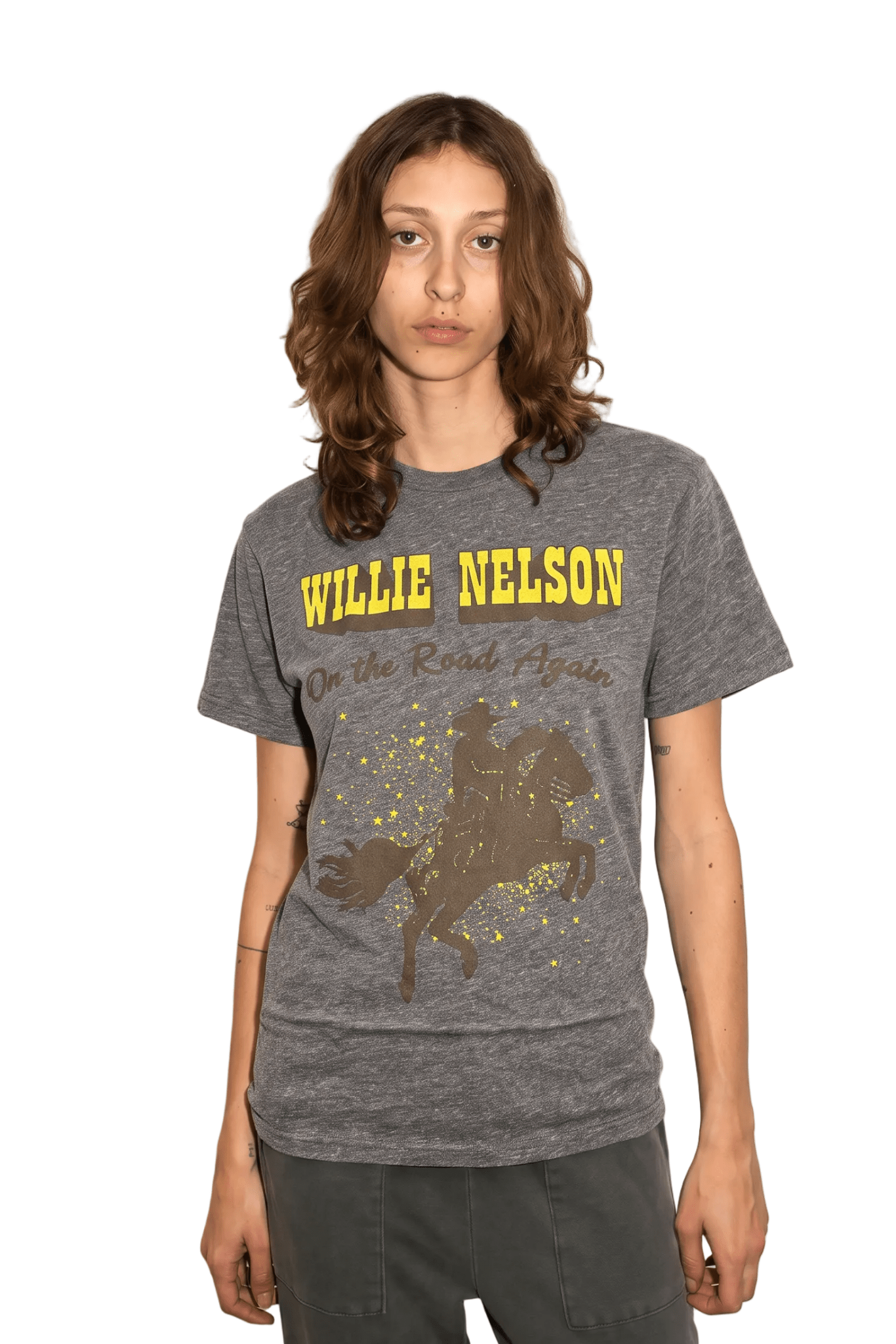 Willie Nelson On The Road Heather Tee - Paranoid Ranch