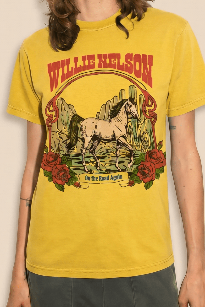 Willie Nelson Tobacco Leaf Tee - Paranoid Ranch