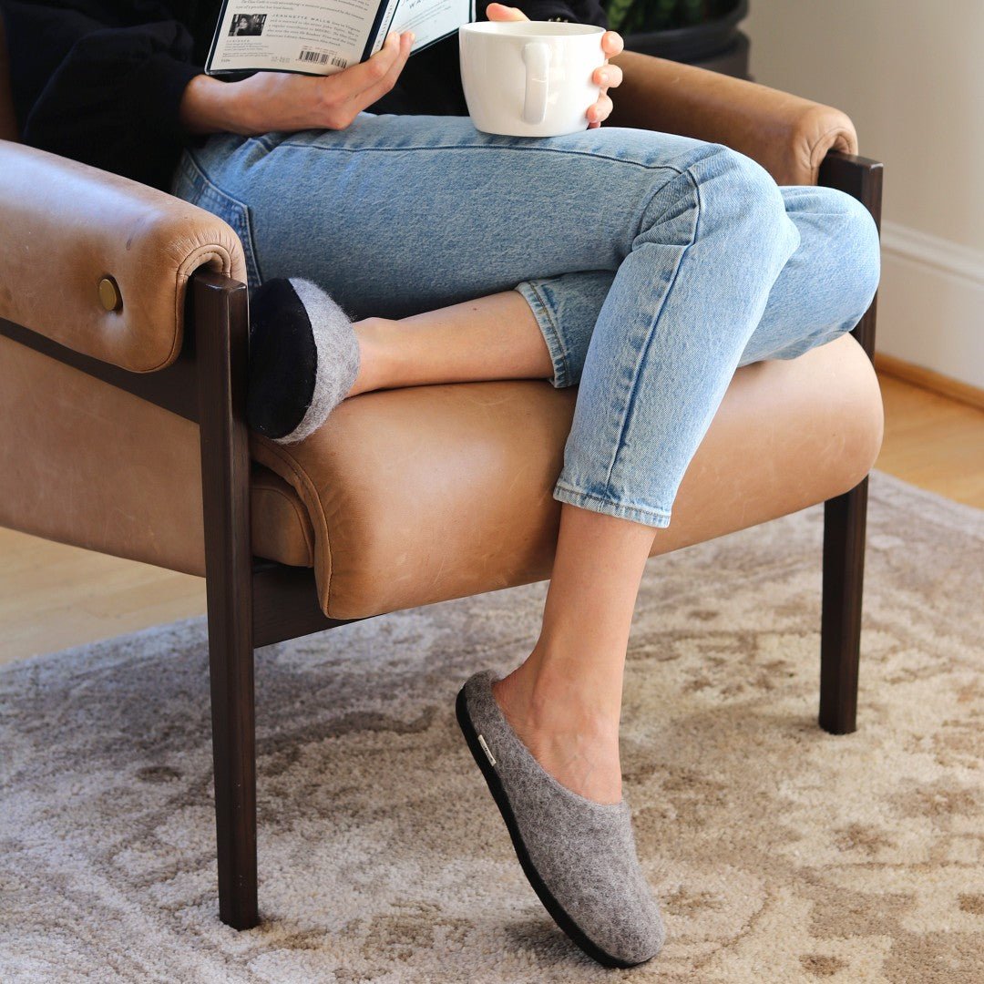 Womens Astoria Noir Wool House Slippers - Paranoid Ranch