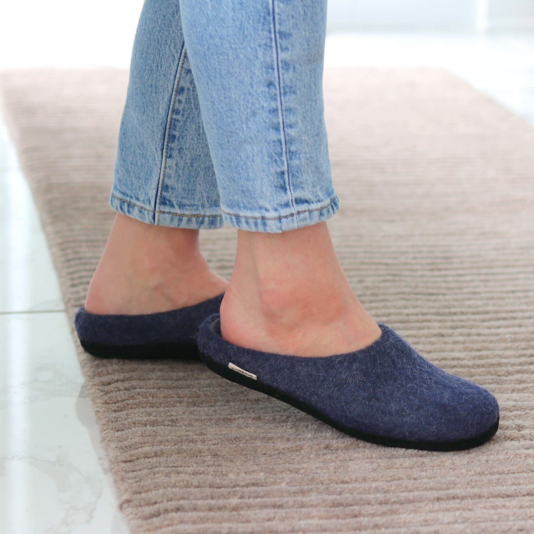 Womens Astoria Noir Wool House Slippers - Paranoid Ranch