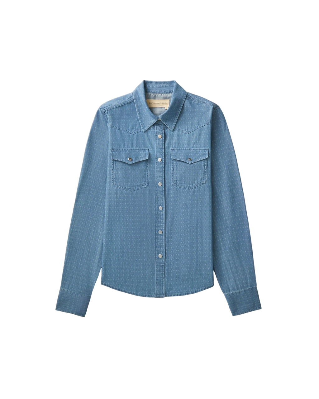 Blue denim shirt on a beige background