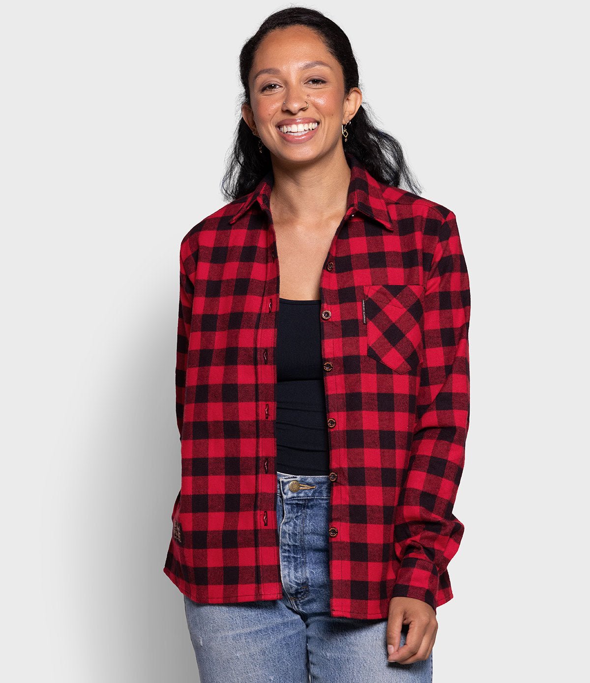 Women's Classic Flannel Shirt - Red Buffalo - Paranoid Ranch