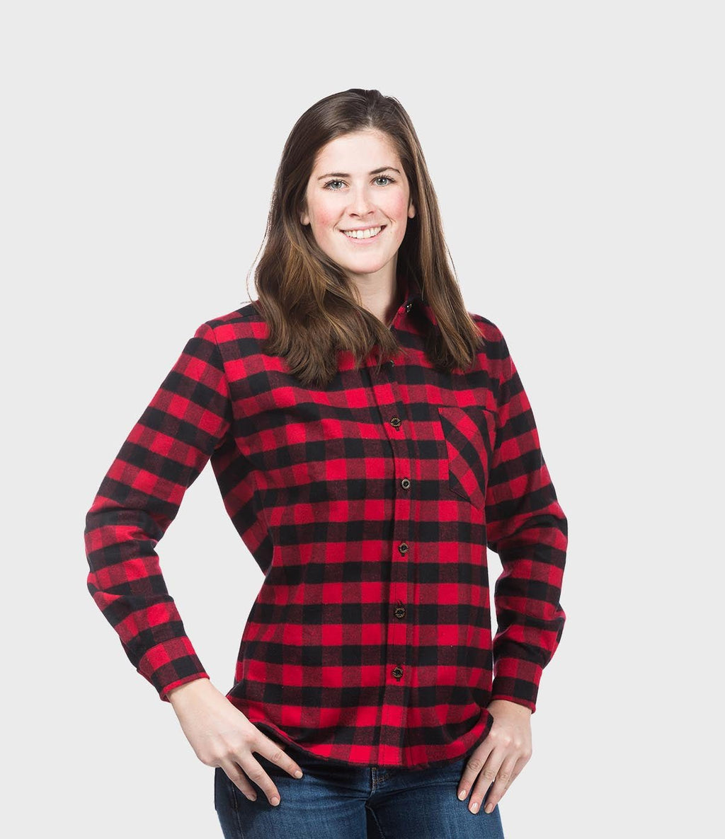 Women's Classic Flannel Shirt - Red Buffalo - Paranoid Ranch