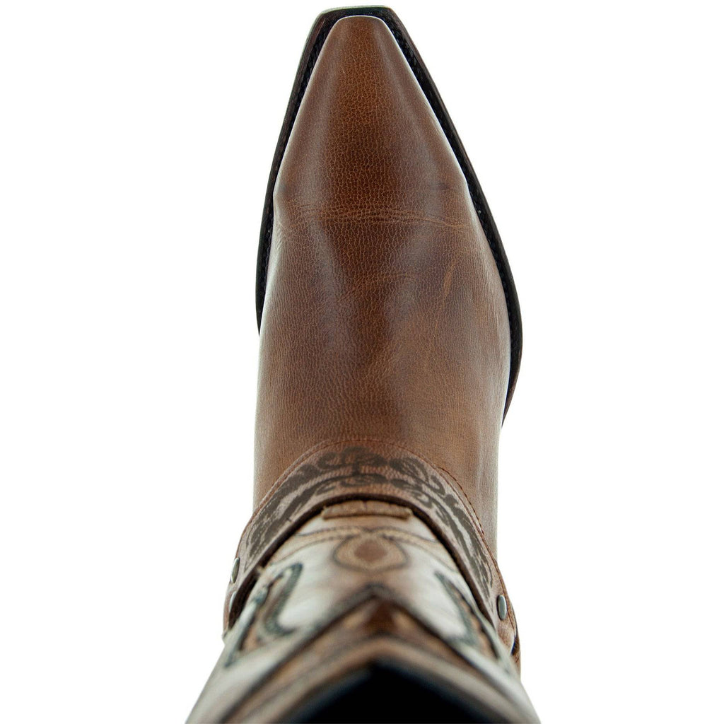 Women's Harness Boots | Brown Leather Harness Boots (M50039) - Paranoid Ranch