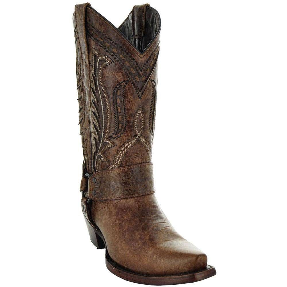 Women's Harness Boots | Brown Leather Harness Boots (M50039) - Paranoid Ranch