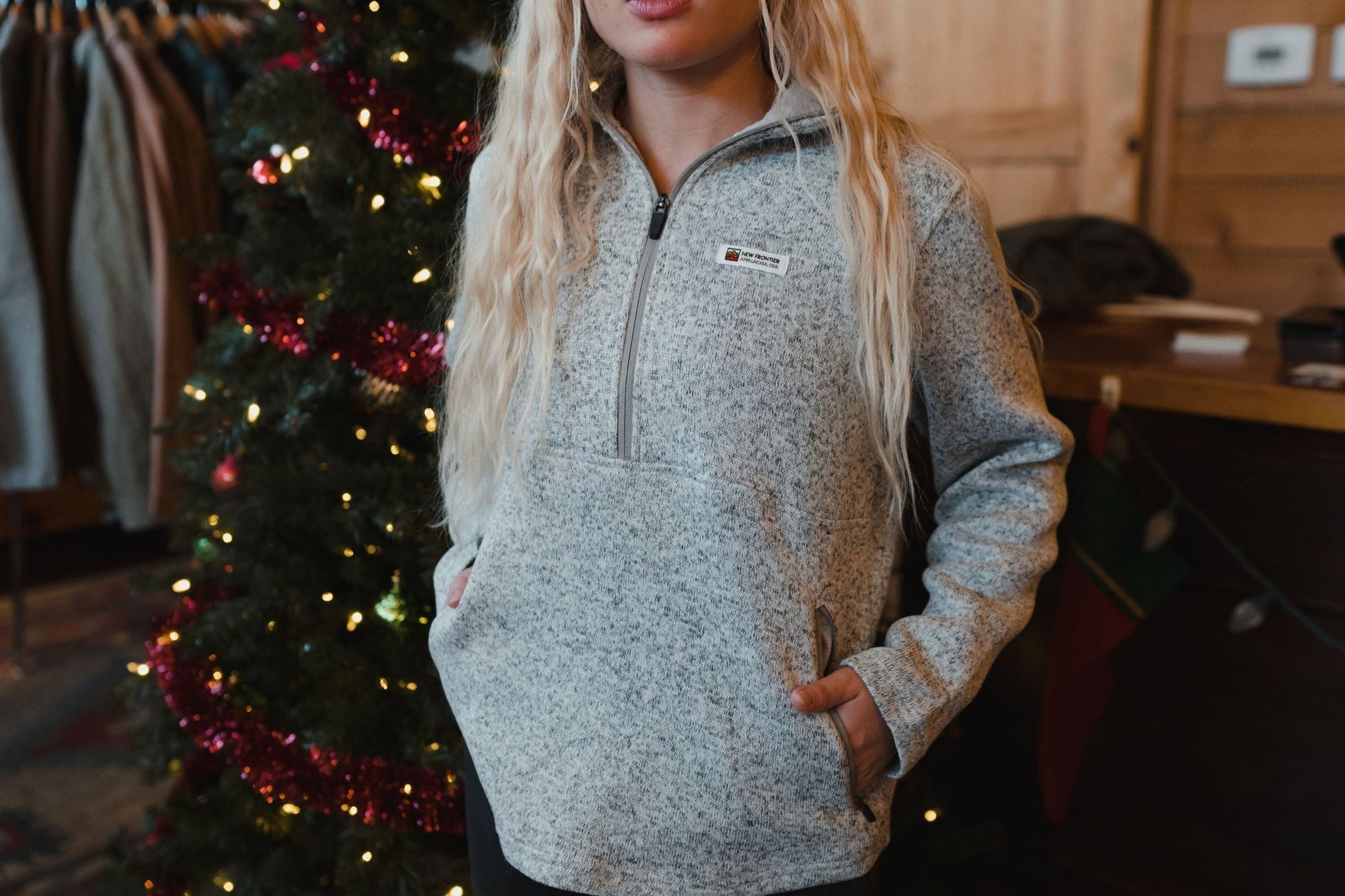 Women's Premium 1/4 Zip Pullover (Ash) - Paranoid Ranch
