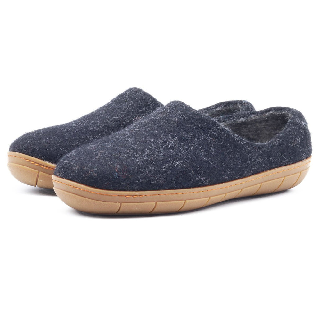 Womens Victoria Wool House Shoe with Rubber Sole - Paranoid Ranch